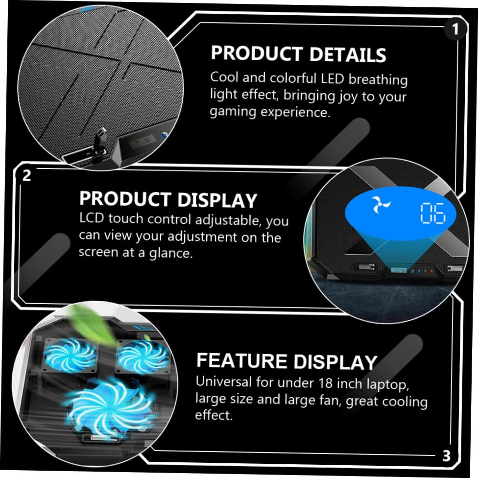 Laptop Cooler con Luz RGB y Altura Ajustable para Portátiles miniatura 6