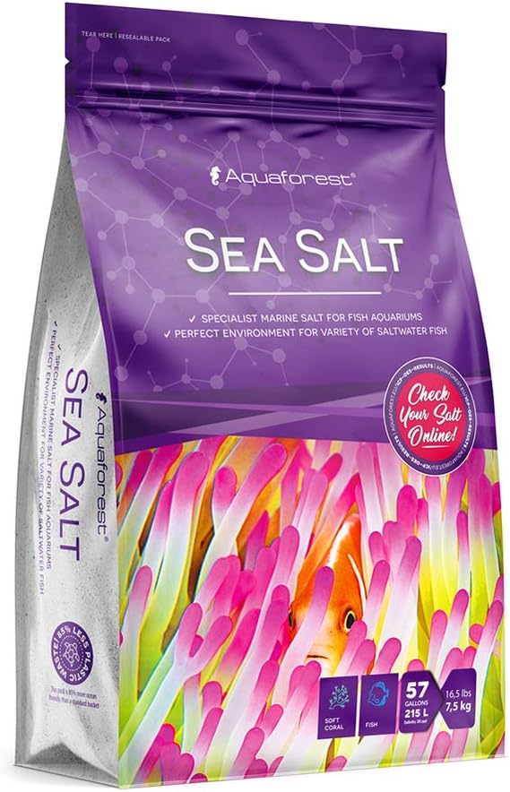 Sea Salt Marine Aquarium Salt Mix | Synthetic Sea Salt for Reef Aquariums | Fast Dissolving Coral Water Mix | 7.5kg
