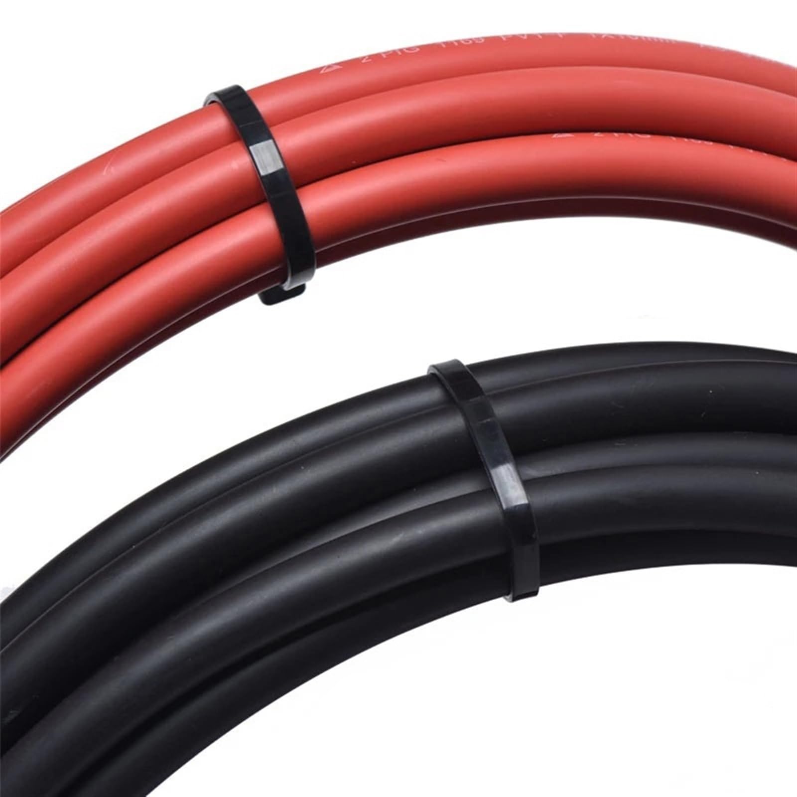 Solidne obwody Kabel solarny 10AWG 12AWG 14AWG 6mm2 4mm2 2,5 mm2, przedłużacz panelu słonecznego, drut miedziany czarny i czerwony Złącze krosna (rozmiar : 10 AWG-6mm2)