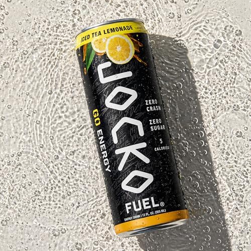 Image of Jocko Fuel GO Energy Drinks, Iced Tea - Lemonade - 95mg Caffeine with Added Adaptogens, Vitamin B12 & B6, & L Theanine for Mood & Focus Support, No Sugar, 12 Pack - Packaging May Vary