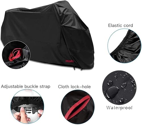 Miniatura 5 de Funda impermeable para motocicleta 210D, protector UV, compatible con motocicletas YamahaKawasaki (XXXL 116.14 x 43.31 x 55.12 pulgadas)