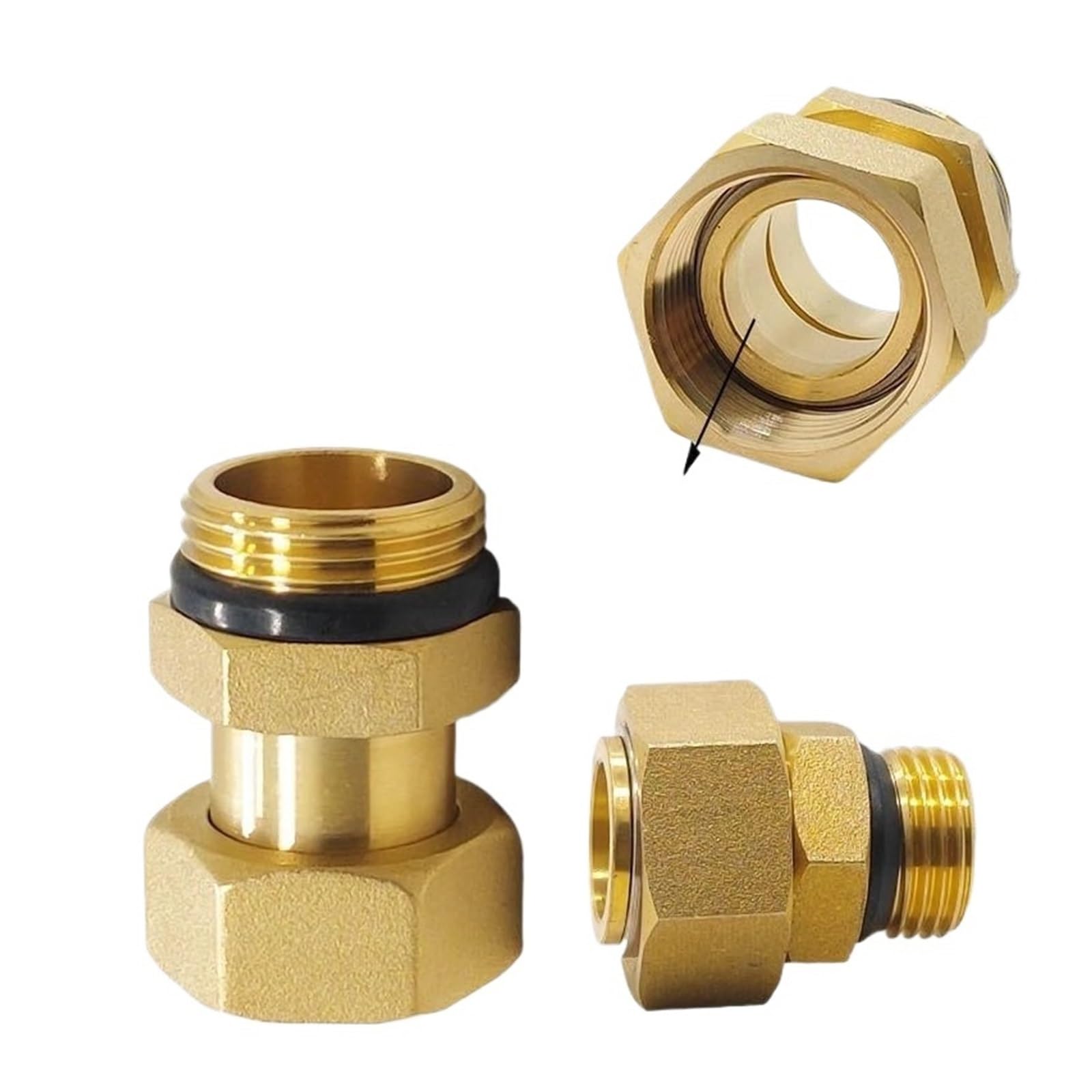 Accesorios para tuberías de riego, Junta de Conector Tanque Agua latón, Adaptador Manguera jardín Acoplamiento Peces Cobre, Varios tamaños(1F X 3I4M 42mm)