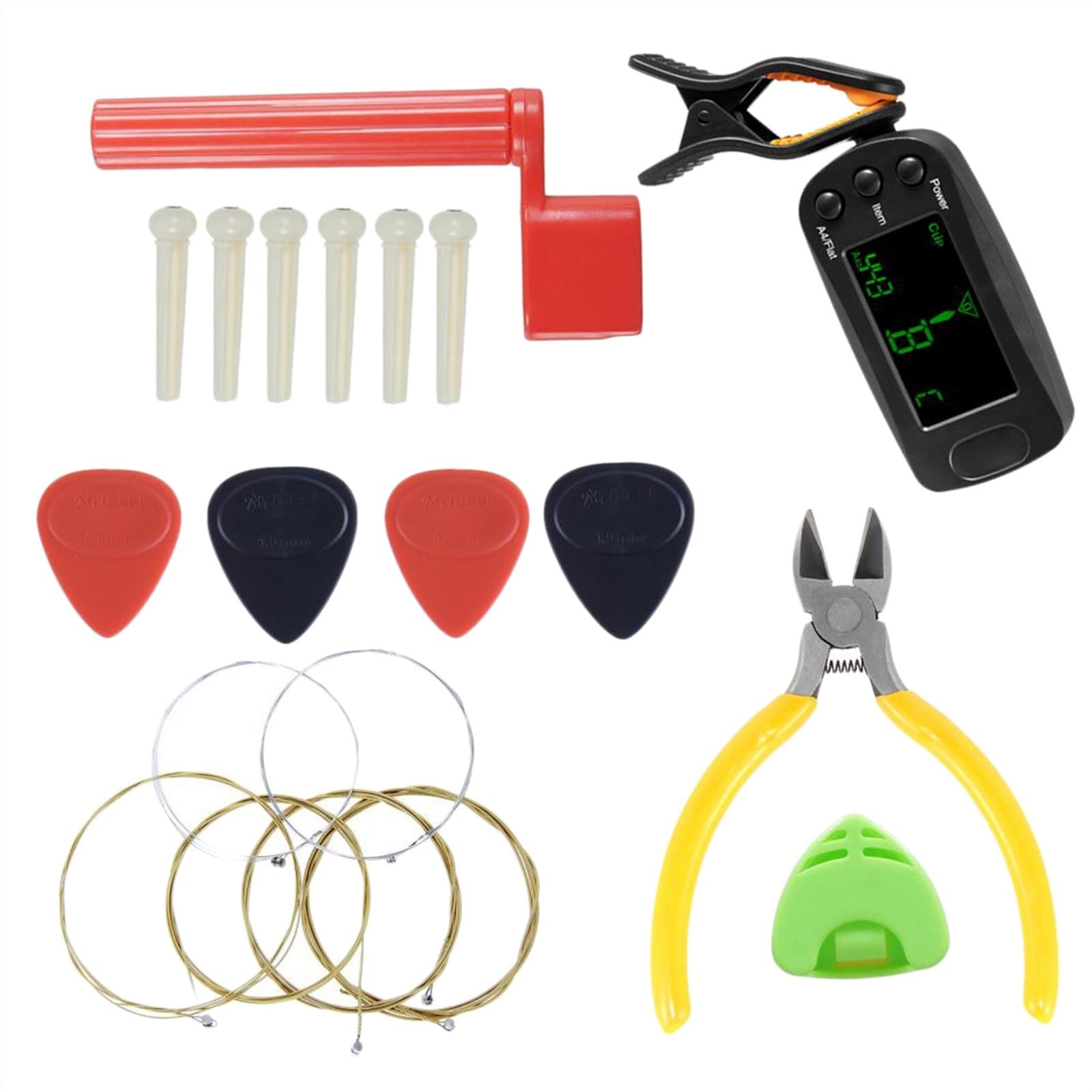 Herramientas De Guitarra Kit De Herramientas De Guitarra Acústica Profesional Pasadores De Puente De Guitarra Titular De Púas Cuerdas Sintonizador Winder