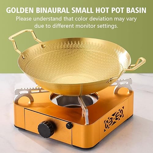 Miniatura 4 de Olla seca del panal del acero inoxidable, casarestaurante pequeña olla caliente, engrosada tailandesa Tom Yum Goong pot, color dorado