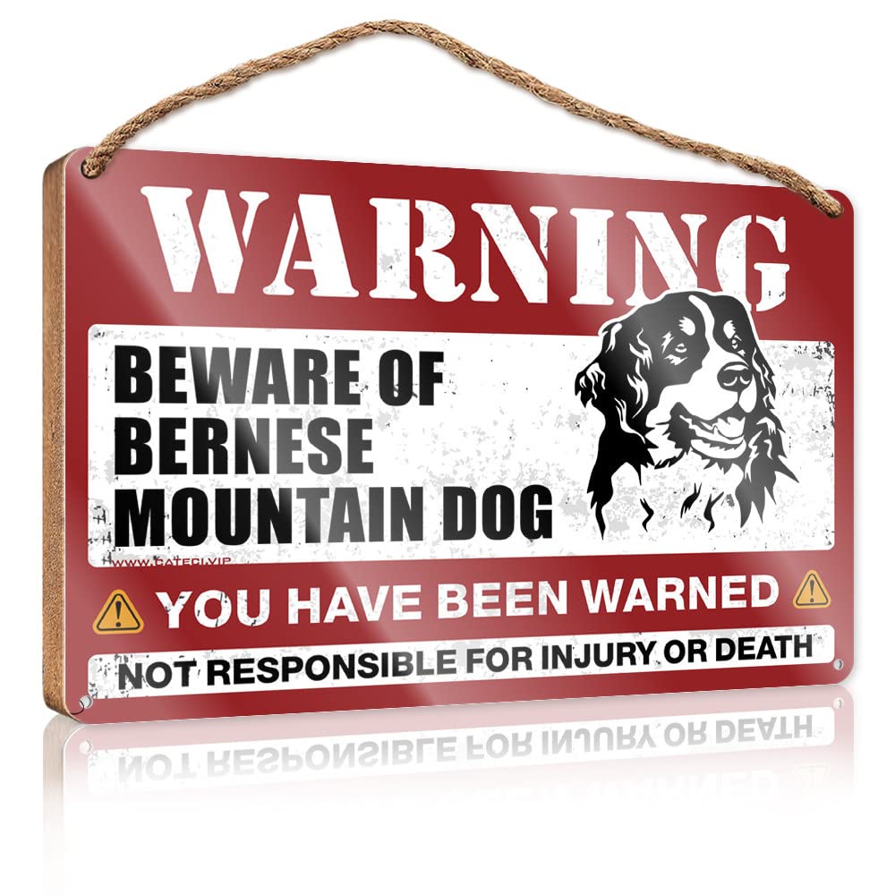 Dtha One Color Love Signs For Home Decor Wall Beware Of Bernese Mountain Dog Wooden Sign House Decor Clearance Fall Office Decor(23X35cm)