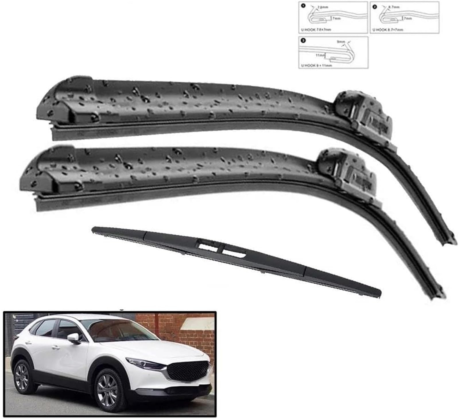 Spazzola tergicristallo Kit spazzole tergicristallo anteriori e posteriori per Mazda CX-30 CX30