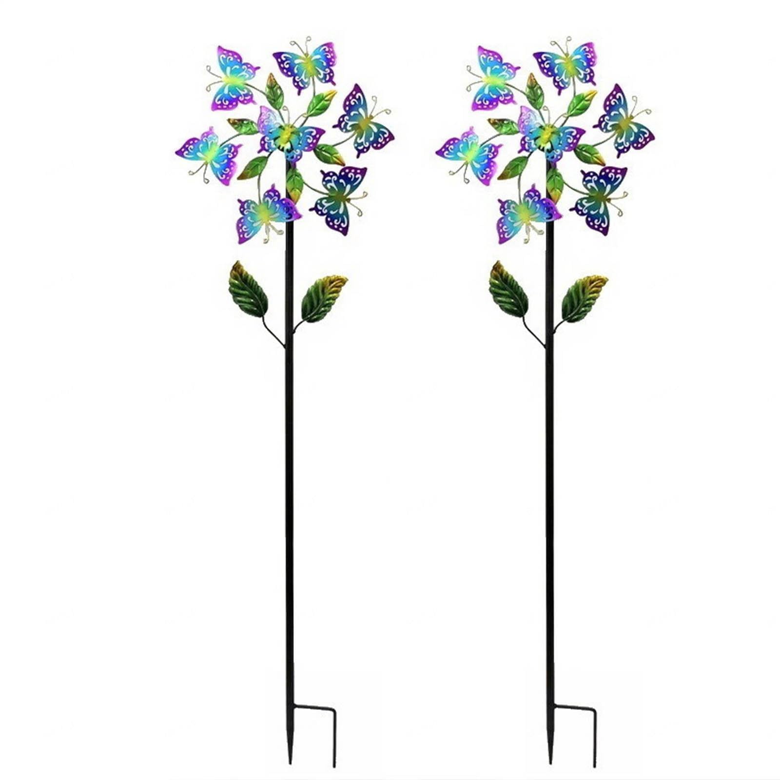 Confezione da 2 Girandole A Vento All'Aperto, Stile Farfalla Girandole A Vento All'Aperto, Girelle Eoliche Da Cortile per Decorare Giardini, Terrazze E Prati