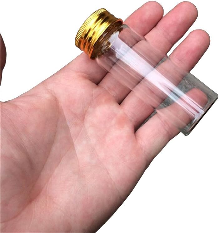 40ml Transparent Glass Jars With Aluminium Screw Cap Empty Bottles Golden Lids Glass Bottles 12units (12, 40ML-gold-cap)