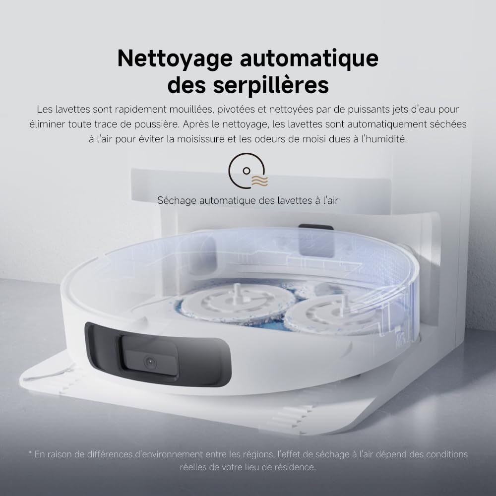 XIAOMI Robot Vacuum X20+, Station Tout-en-Un avec vidage, Lavage & séchage Auto, Aspiration 6000 Pa, évitement d’Obstacles S-Cross™, Navigation LDS, Commande vocale Via Mi Home.