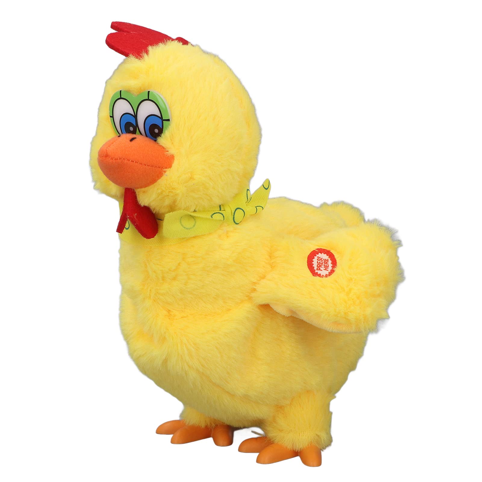 Chicken Laying Egg Toys, Electronic Interactive Plush Toy with Sound Music, Laying Eggs, for Toddlers (Yellow)