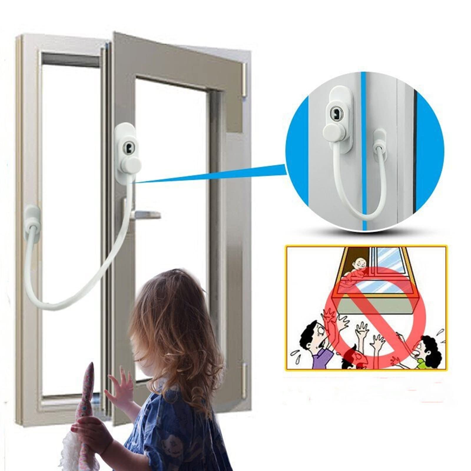 Heavy Du - Cerradura de cadena para puerta de hoteles y hogares, 250 cm, limitador de pestillo deslizante para ventana, sistema de bloqueo seguro mejorado, ideal para el hogar y viajes Securi