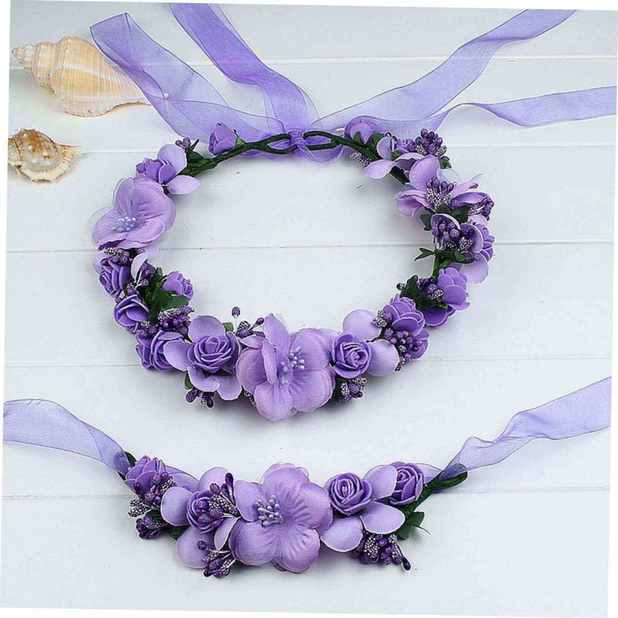 minkissy 3pezzi Floreale Per Sposa e Damigelle Ghirlanda Di Fiori Per Matrimonio e Party Accessorio Elegante e Naturale Per Foto e Cerimonie