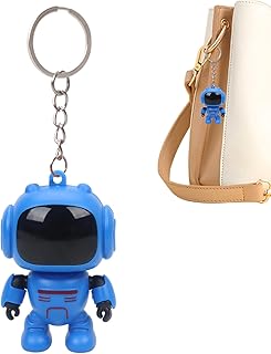 [Knkoseia] バッグキーホルダー | 関節可動ロボット型ペンダント | 発光目デザインバックパックチャーム | 女性 男性 向け バッグ 財布 リュック ハンドバッグ 装飾 自宅 車 用