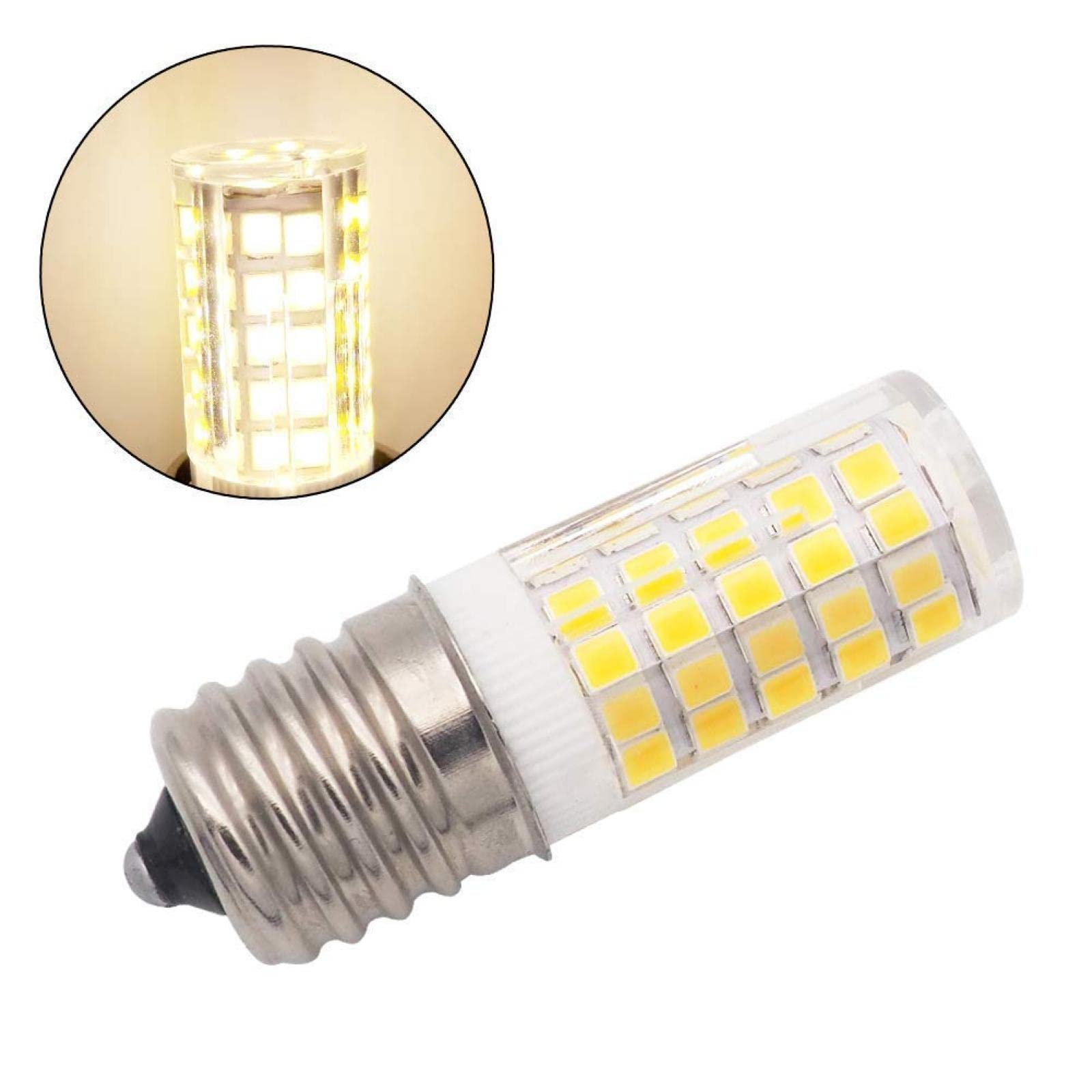 5 uds bombilla LED iluminador E17 para microondas 6W CA 110/220V 2835 SMD cerámica equivalente 60W incandescente Cerami blanco cálido/frío,Blanco frio 6000K,220-250V 6W