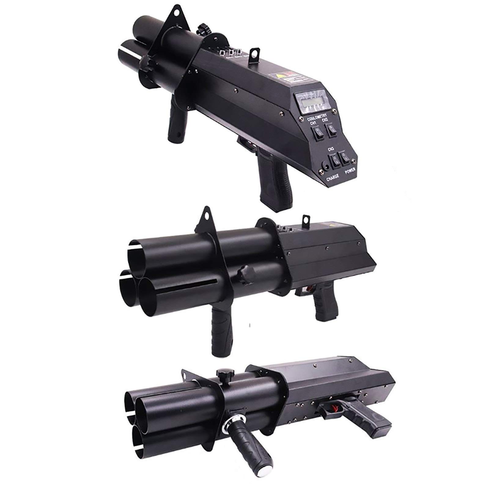 Lanceur de Confetti,Pistolet de Salut éLectronique à Trois Coups de ScèNe,Machine à Confettis éLectrique,pour Les Discos DJ,Bars,Mariages Et Les ThéâTrales,Fusil d'artifice