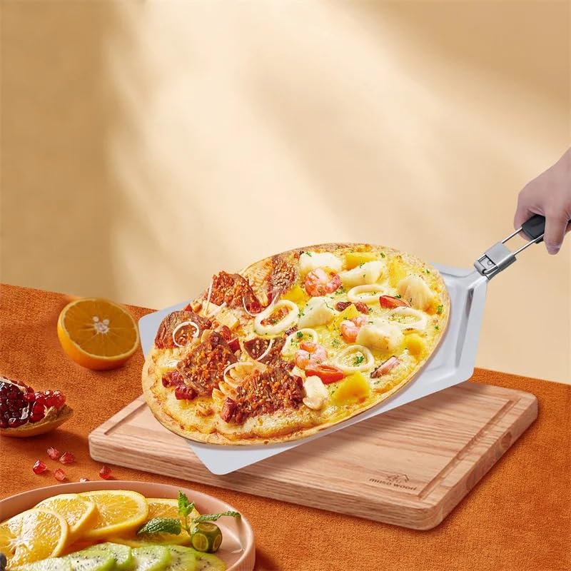 Pala Per Pizza Pala for pizza pieghevole quadrata con manico gommato, spatola for da cucina, strumento for il trasferimento della