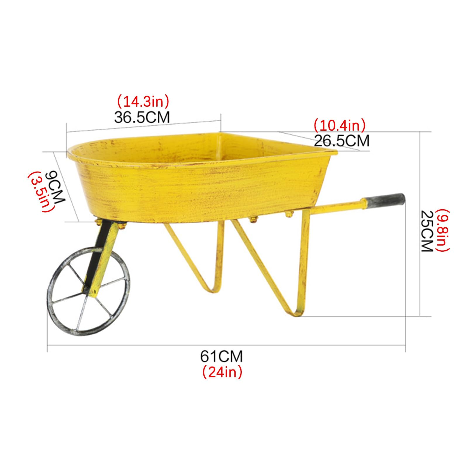 Taczka domowy ogród, Wózek Heavy Duty, metalowa taczka, wózek użytkowy, jednokołowy(Blue)