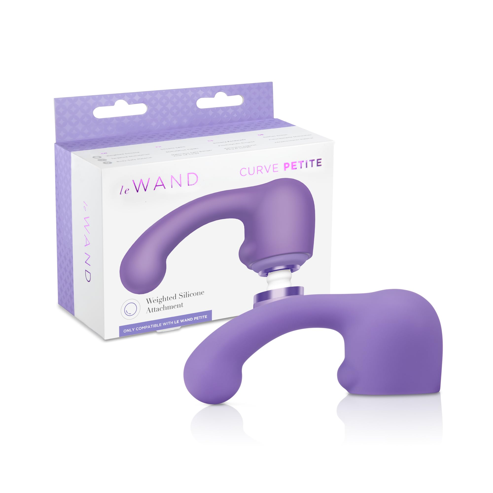 Le Wand Petite Accessories - Silicone Sleeve Vibrator Attachments Sex Toys for Adults - Curved - Purple