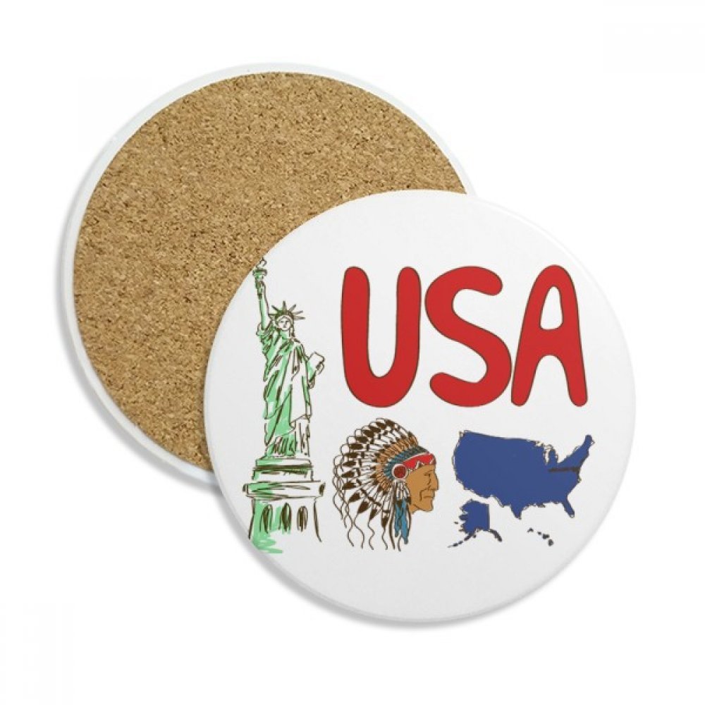 Coaster en céramique Amérique symbole national et dessous de verre absorbant pour tasse