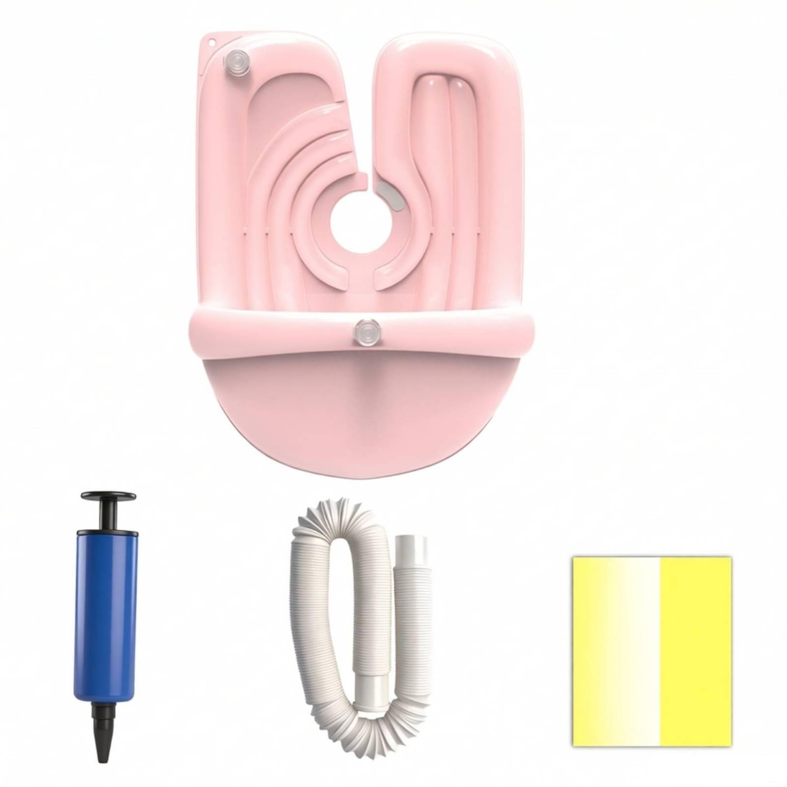 Lavacabezas Portátil Inflable Ergonómico Lavacabezas Inflable con Reposacabezas Evita Salpicaduras Lavabo con Tubo Drenaje para Individuos Mayores, Estilo A