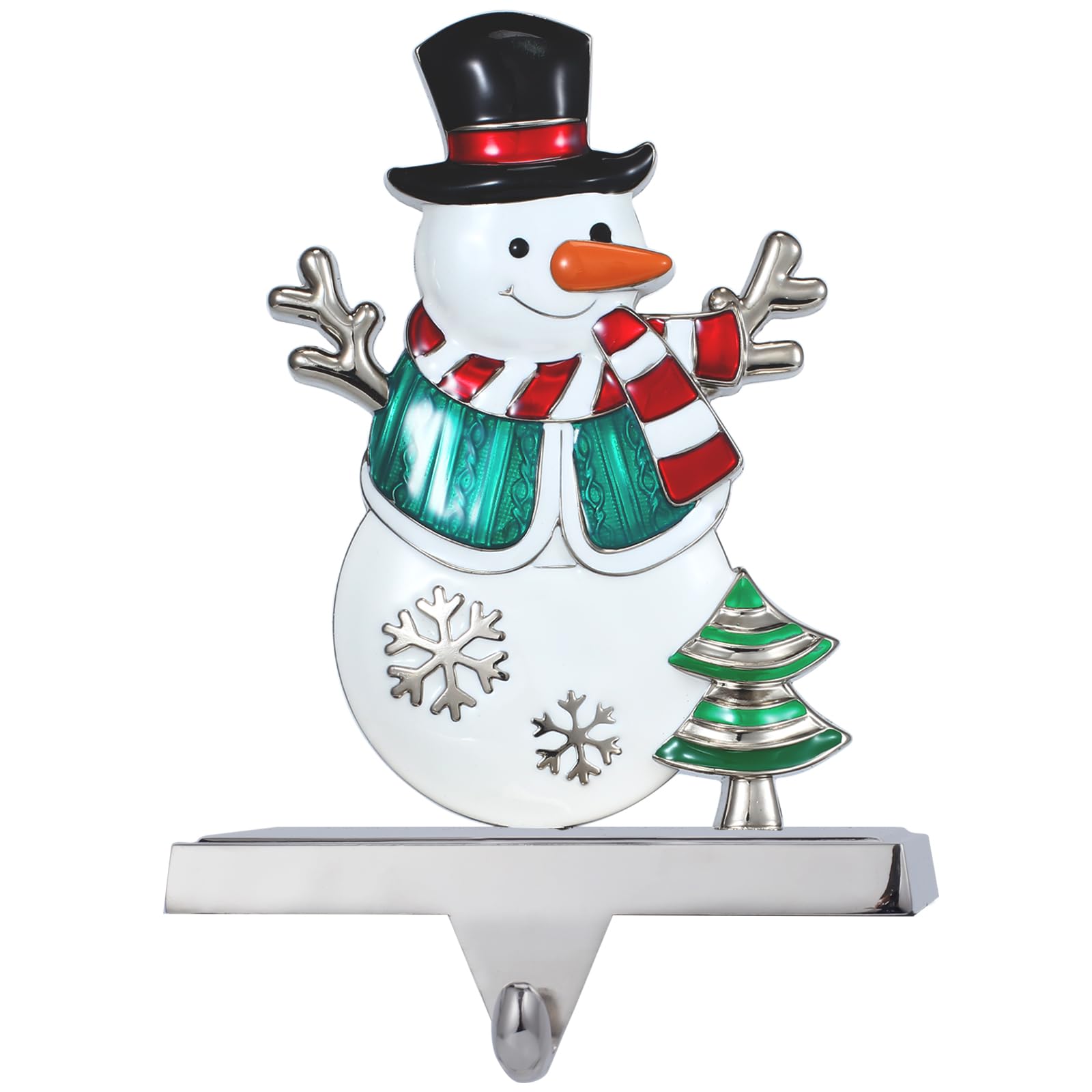 Cintres de chaussettes de Noël pour cheminée – Bonhomme de neige pour cheminée de Noël à suspendre pour chaussettes de Noël (bonhomme de neige)