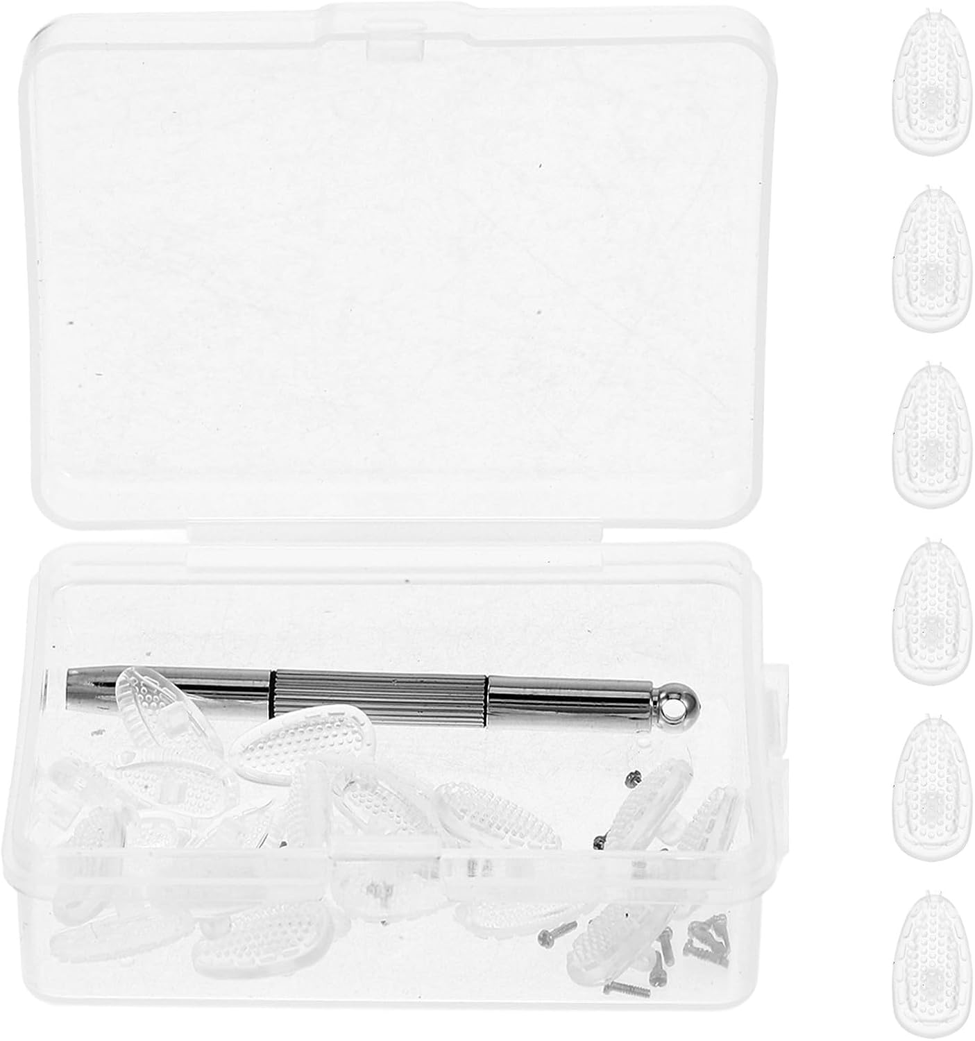 41pcs Eyeglasses Repair Kit with Ultra-Soft Silicone Non-Slip Nose Pads, Screws and Precision Screwdriver for Glasses and Sunglasses Maintenance