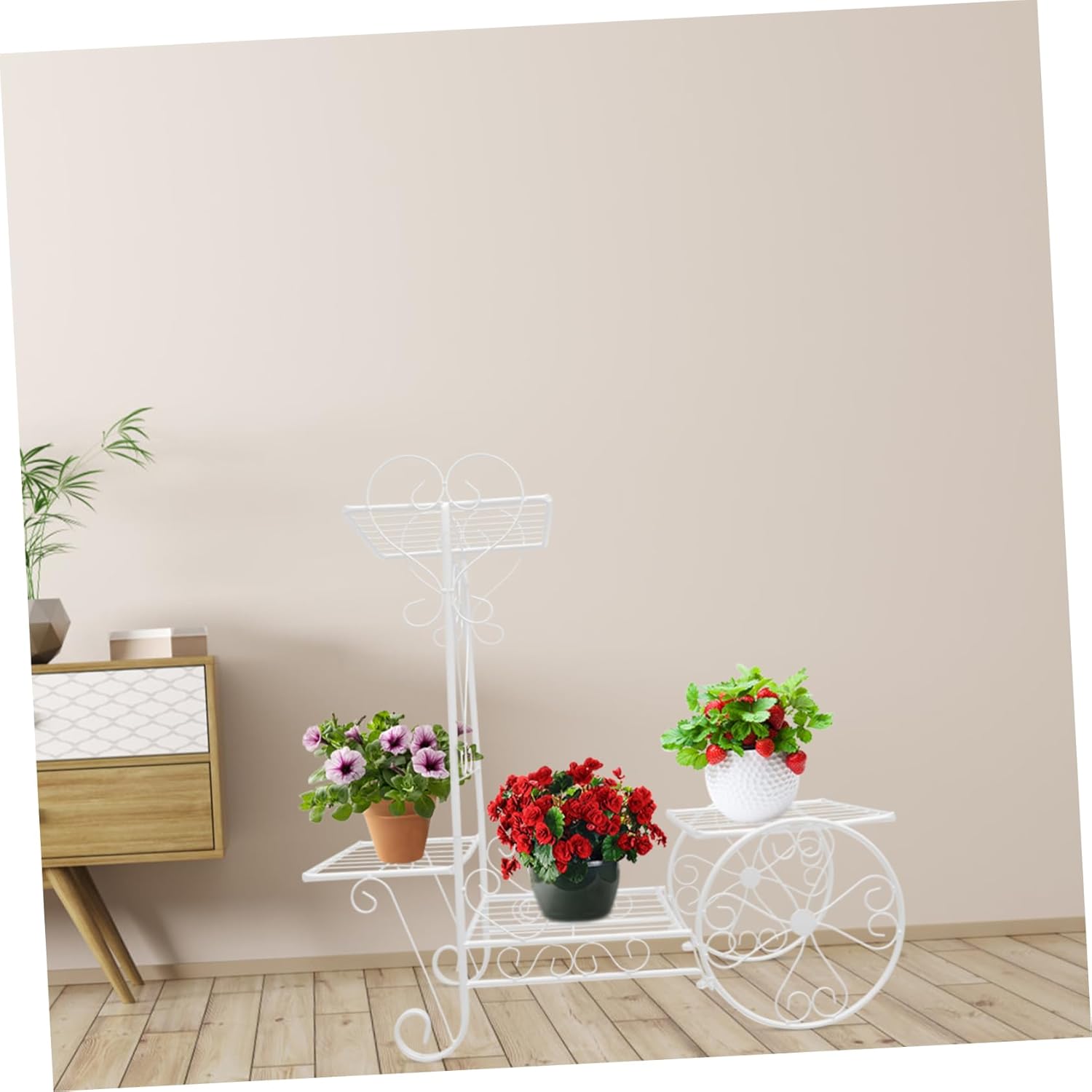 YARNOW Decorative Flowerpot Shelf Iron Rack Decor Plant Stand Multiple Layers for Easy Storage Indoor Plant Display Stand