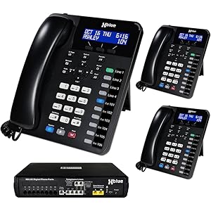 XBLUE X16 Plus Small Business Phone System Bundle with (3) XD10 Digital Phones – Capacity is (6) Outside Line & (16) Digital Phones – Includes Auto Attendant, Voicemail, Caller ID, Paging & Intercom