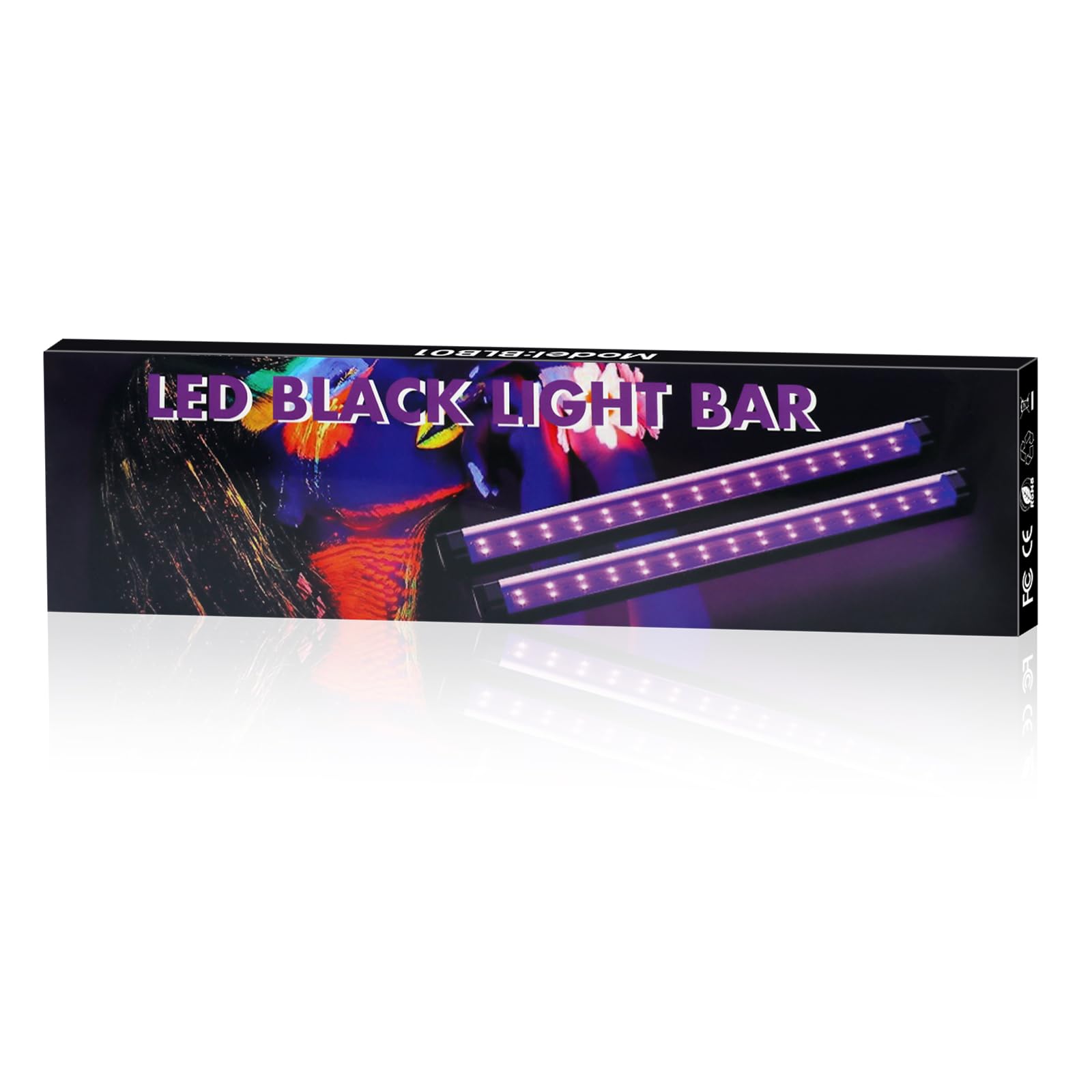 4 Pièces 5V USB Barres De Lumière Noire Portable, 10w UV LED Tube Lampe Violette Black Light pour Halloween Noël Soirée Body Painting Affiche Poster Fluorescente