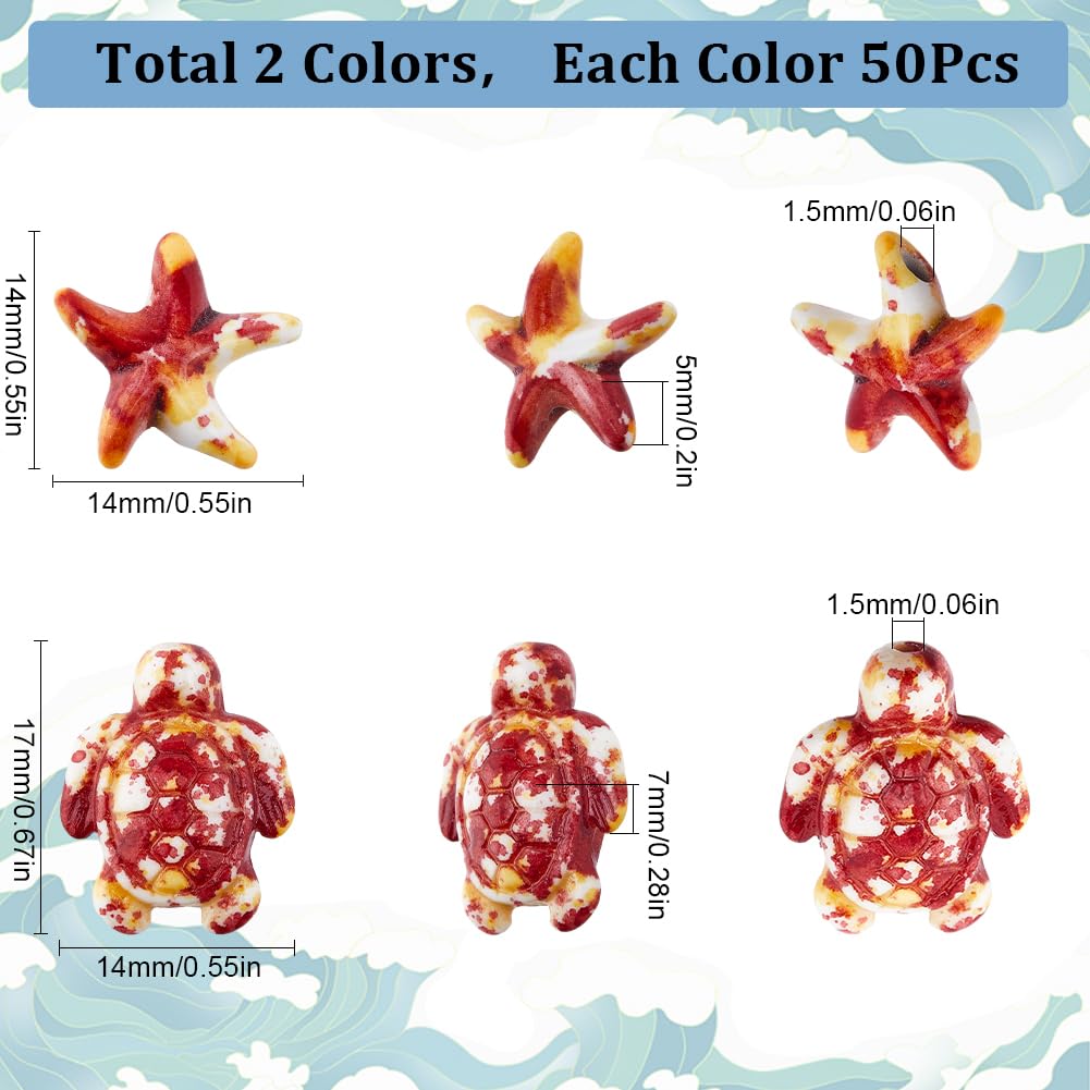 SUNNYCLUE 100 Pièce De 2 Styles De Perles Turquoise Violettes