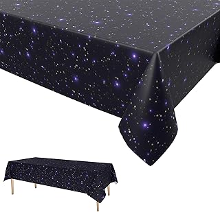 GRESATEK Space Galaxy Party Tablecloth,Starry Table Covers Happy Birthday Table Cover Space Theme Party Table Decoration for Baby Shower Birthday Party Supplies 137 x 274cm