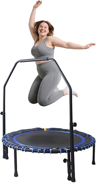 Mini Rebounder Trampoline for Adults with Bar