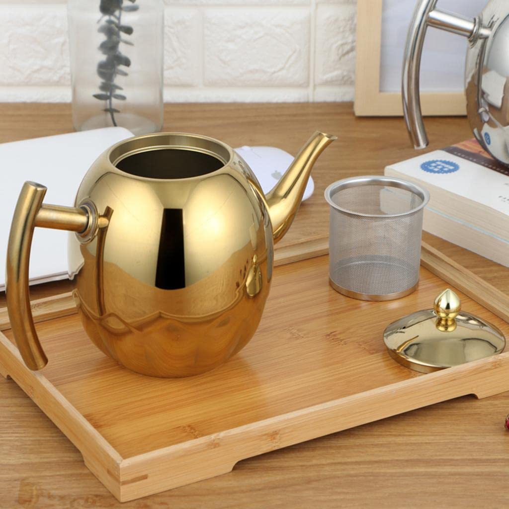 Tiny Store Durable Teapot Kettle with Detachable Mesh Filter Olive