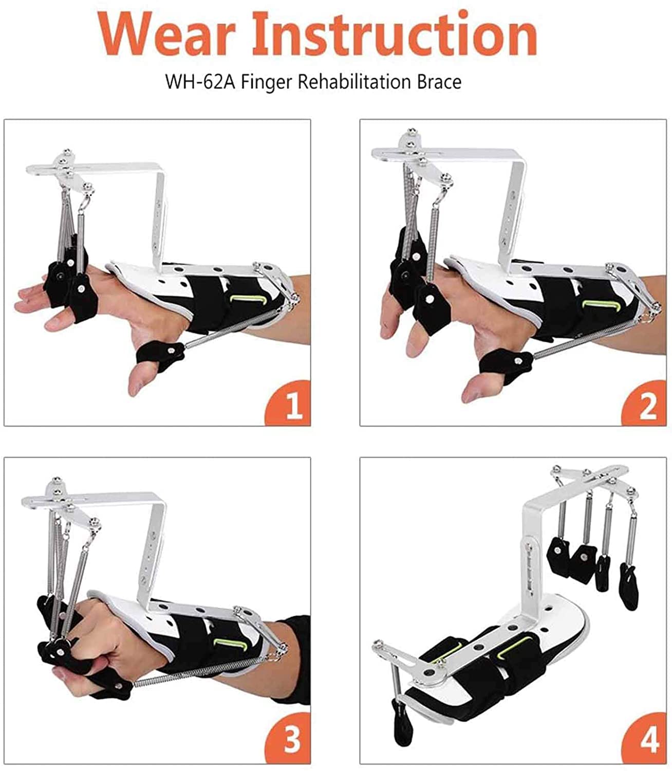 Ejercitador Ortopédico De Muñeca con Cojín para Dedos, Ortesis De Dedo Ajustable, Dispositivo Universal para Sujetar Los Dedos para La Recuperación De La Mano Izquierda Y Derecha