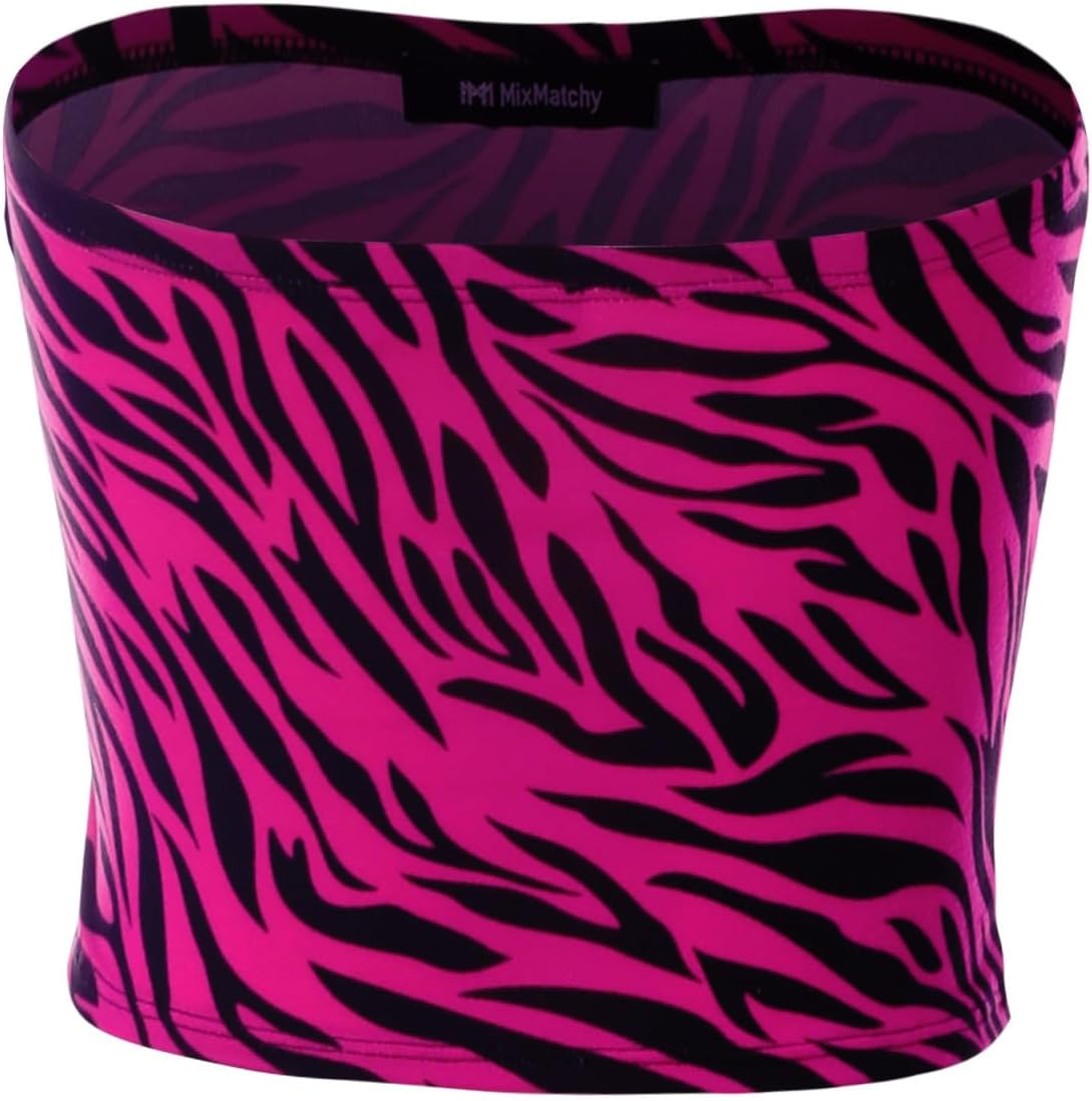 MixMatchy Women's Double Layered Basic Casual Strapless Backless Bandeau Bra Tube Tops - Image 5