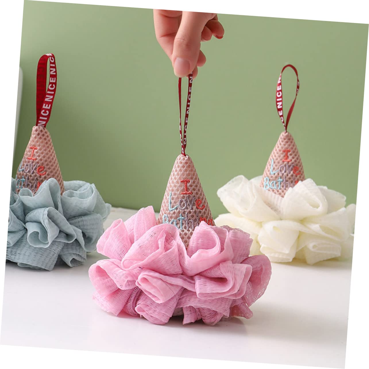 Ipetboom 8piezas Esponja De Exfoliante Forma De Helado De Loofah Para Baño Accesorios De Exfoliación Para Mujeres Rica y Diseño Divertido