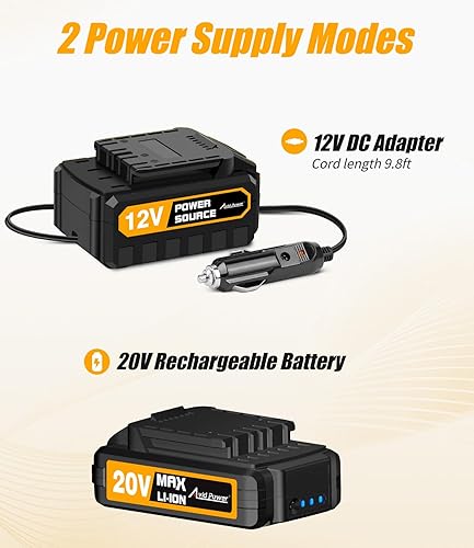 Miniatura 2 de Avid Power Compresor de aire para inflador de neumáticos, bomba de neumáticos de coche inalámbrica de 20 V con batería recargable de iones de litio,