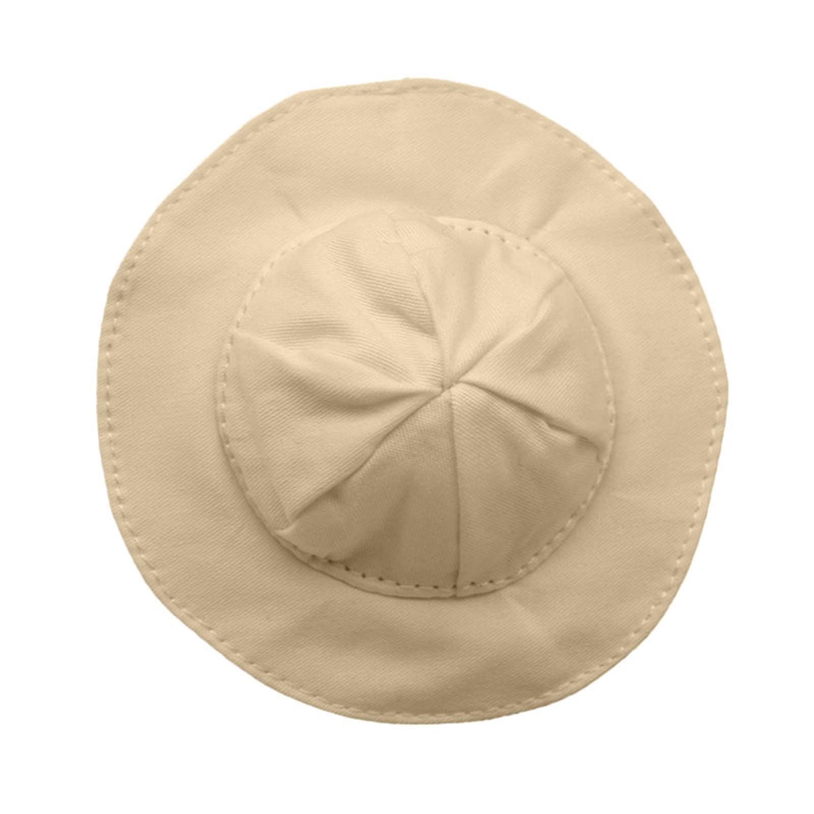Decorative Doll Hat Colorful 18 Inch Girl Doll Sun Hat for Game Decorations Costume Hats for Kids Dolls Bucket Hat Two (Beige, One Size)