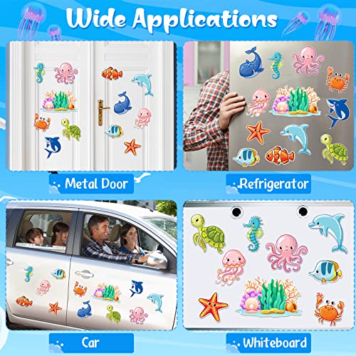 12 Pcs Cruise Door Decorations Magnetic Ocean Sea Animal Car Magnets Fish Cruise Door Magnet Stickers Cruise Door Decorations Turtle Crab Fridge Decor For Carnival Cruise Refrigerator Door #TOP3