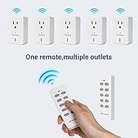 Vista 9 de DEWENWILS Remote Control Outlet Plug Wireless On Off Power Switch, Programmable Remote Light Switch Kit, 100ft RF Range, Compact Design, ETL Listed