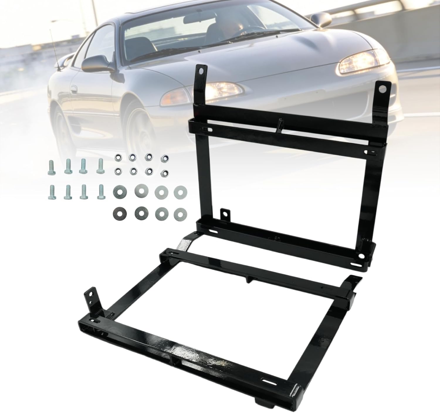 1 Pair Heavy Duty 5mm Racing Seat Brackets Adapters, Racing Bucket Seat Mounting Brackets for Mitsubishi Eclipse 1995-1999, for Eagle Talon 1995-1998, Left and Right Side, Not Direct fit for AWD