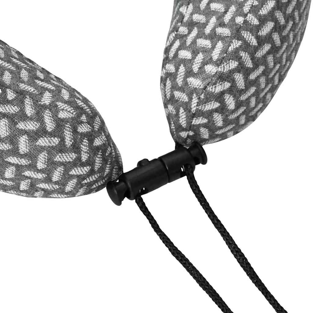 Oreiller de Voyage pour Le Cou Gris 30 x 28 x 14 cm en Polyester, Support Cervical Ergonomique, Moelleux et Respirant, Idéal pour Chambre, Lit, Canapé, Voyage, Hôtel et Repos