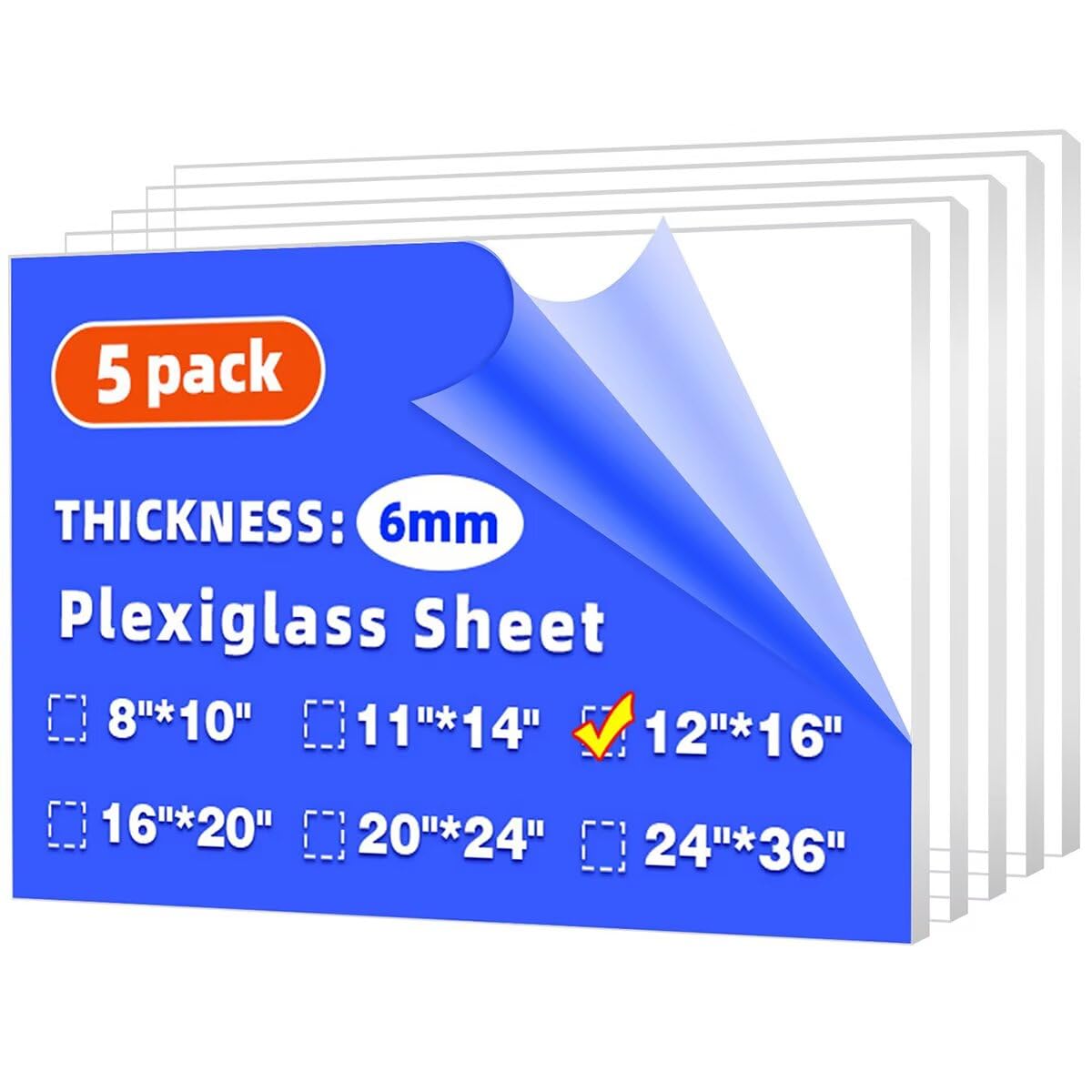 Clear Plexiglass Sheets - 24" x 36" (2 Pack) -10