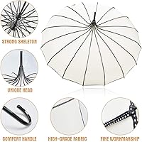 Vista 6 de Sombrilla parasol estilo techo de pagoda VIVISKY (TM) a la antigua, de ingenio, Ivory Marfil