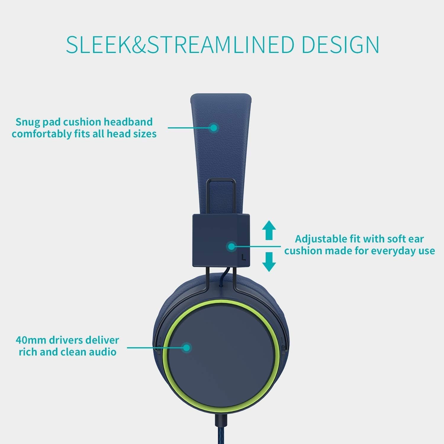 🛒 Crаzу Dеаlѕ ChenFec Kids Headphones Stereo Foldable Headphones Adjustable Headband Headsets with Microphone 3.5mm for Online Learning Toddlers/Children/School/Travel/Plane/Boys/Girls(2-Pack)