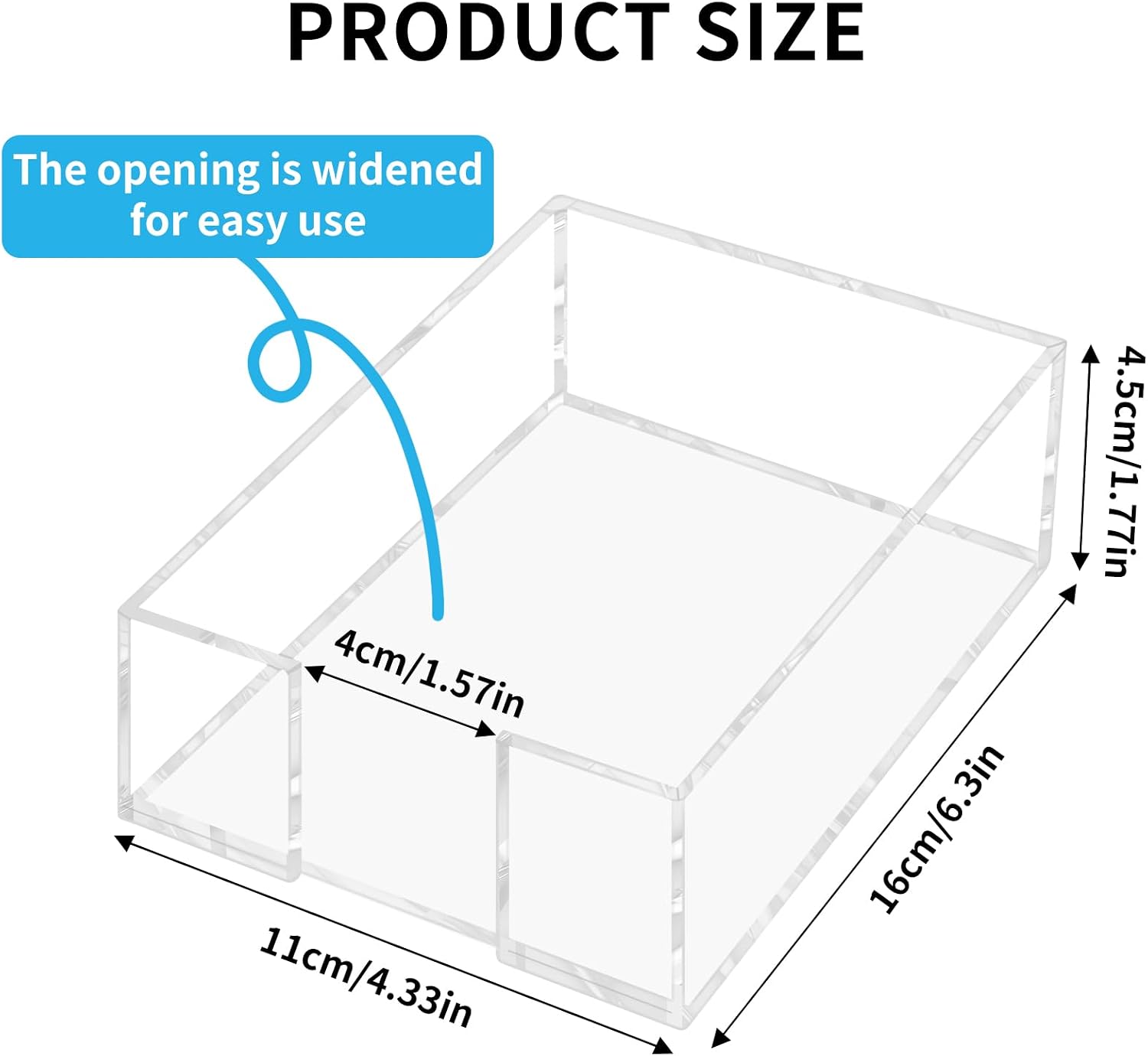 Acrylic Sticky Note Holder, 4 x 6 Inch Post It Note Holde image 2