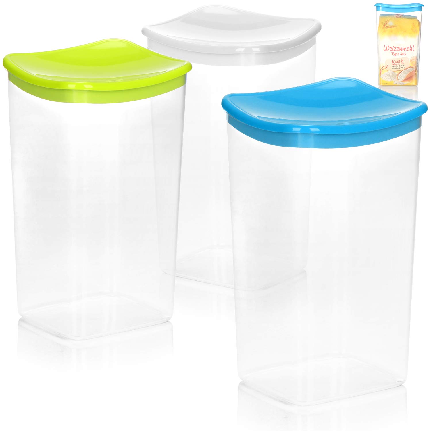 Com-four Vorratsdosen Set 4-teilig - Küchenaufbewahrung Für Nudeln & Müsli