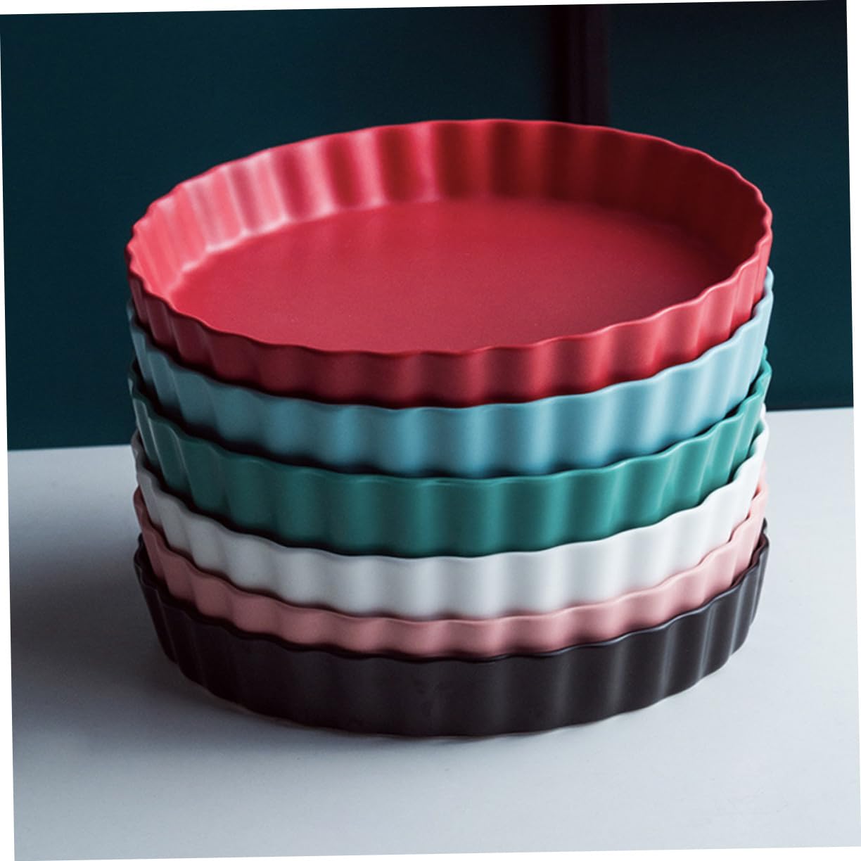 Mikinona Assiette en Céramique Ronde 10 Pouces pour Repas Simples