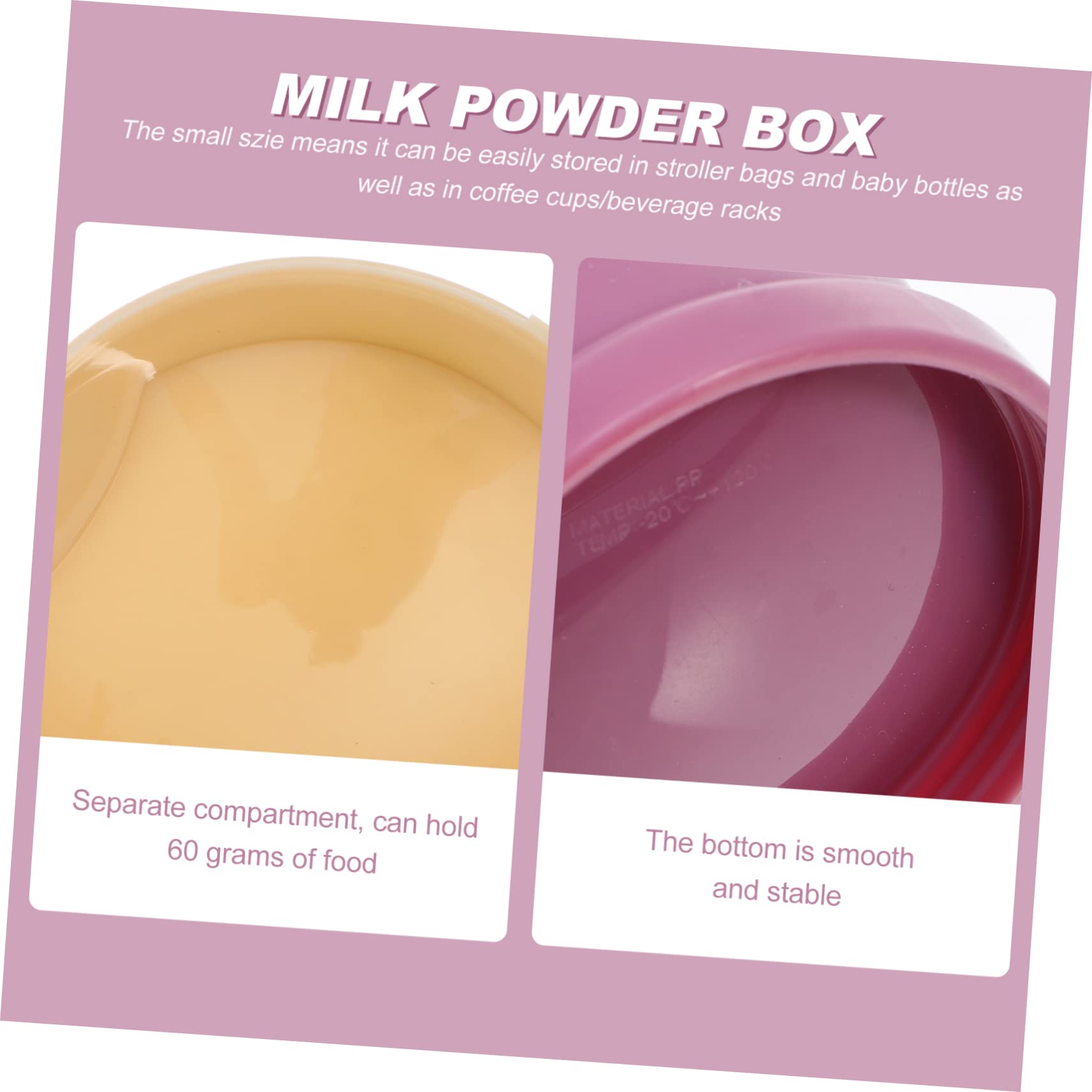 VICASKY Dispenser 2-pack Milk Powder Box Leakproof Travel Container Portable Food Dispenser 3 Sections