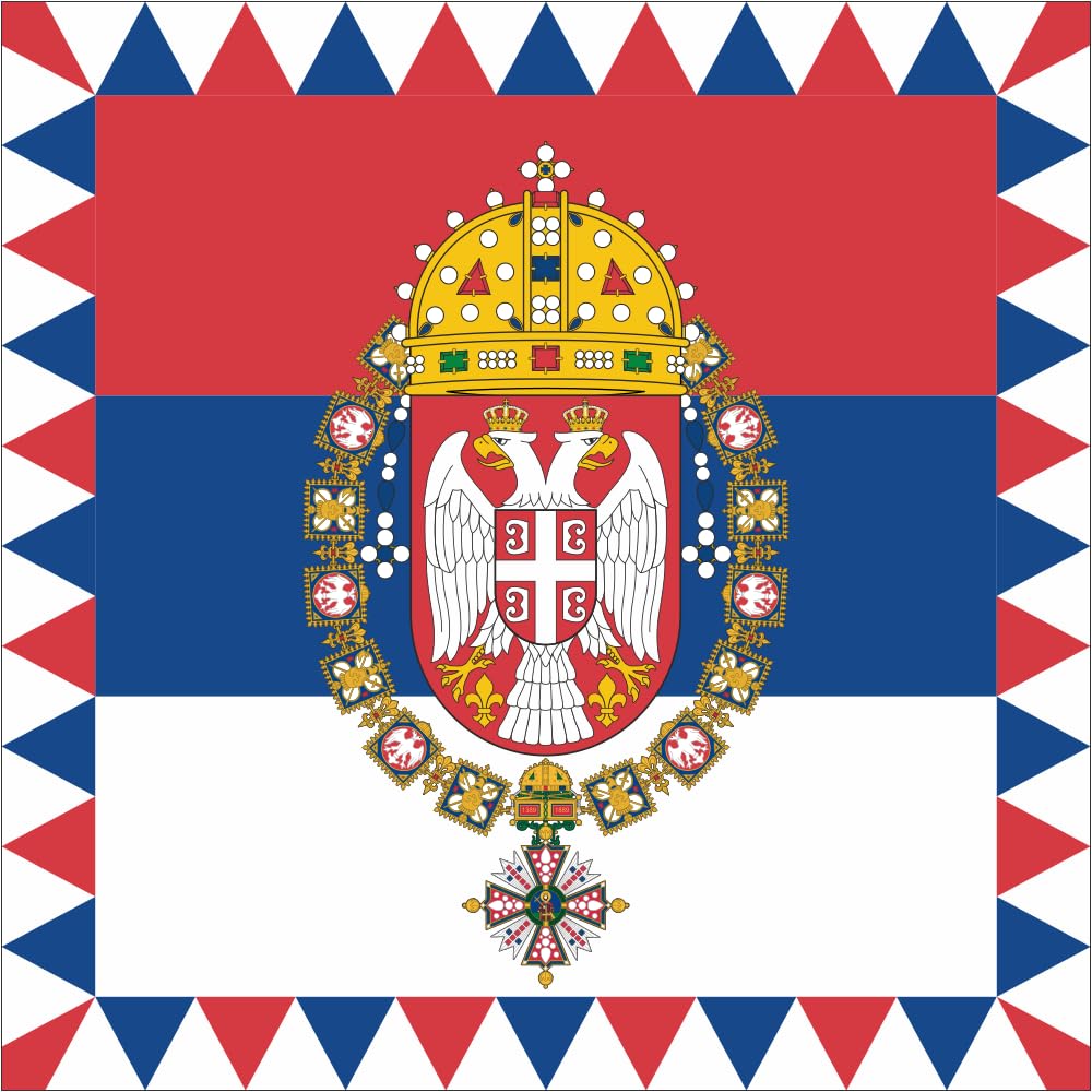 Drapeau Karadjordjevic grand format de prestige pour haute collection